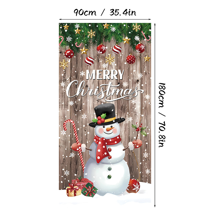 Christmas Door Cover Banner Backdrop Decoration-Fabric Reusable