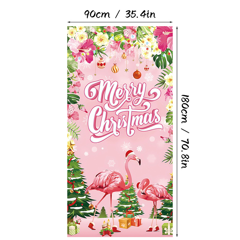 Christmas Door Cover Banner Backdrop Decoration-Fabric Reusable