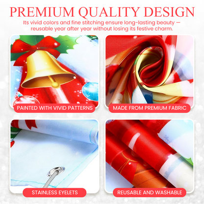 Christmas Door Cover Banner Backdrop Decoration-Fabric Reusable