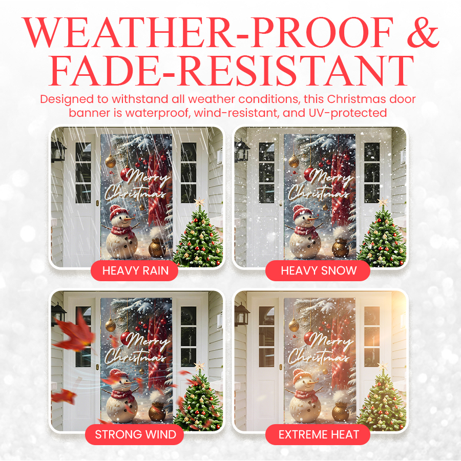 Christmas Door Cover Banner Backdrop Decoration-Fabric Reusable