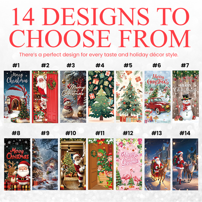 Christmas Door Cover Banner Backdrop Decoration-Fabric Reusable