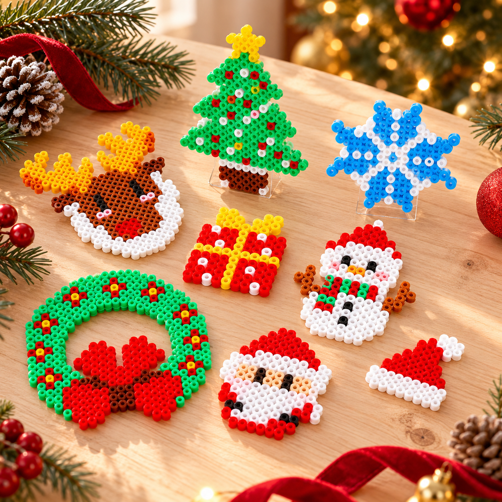 Pink fuse bead Christmas craft kit