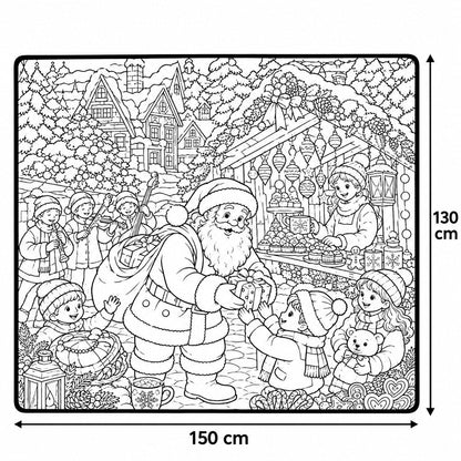 Christmas Color-Your-Own Blanket – DIY Doodle Blanket with 24 Markers