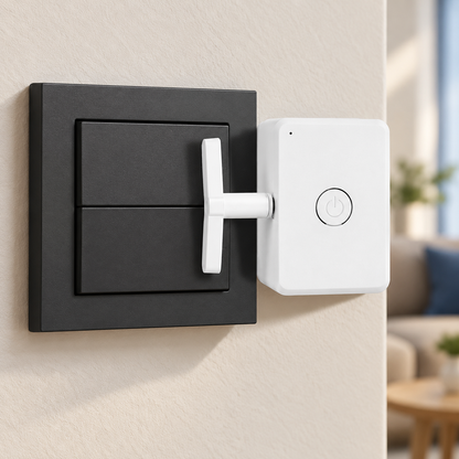 Remote control for your existing wall switch—without rewiring.