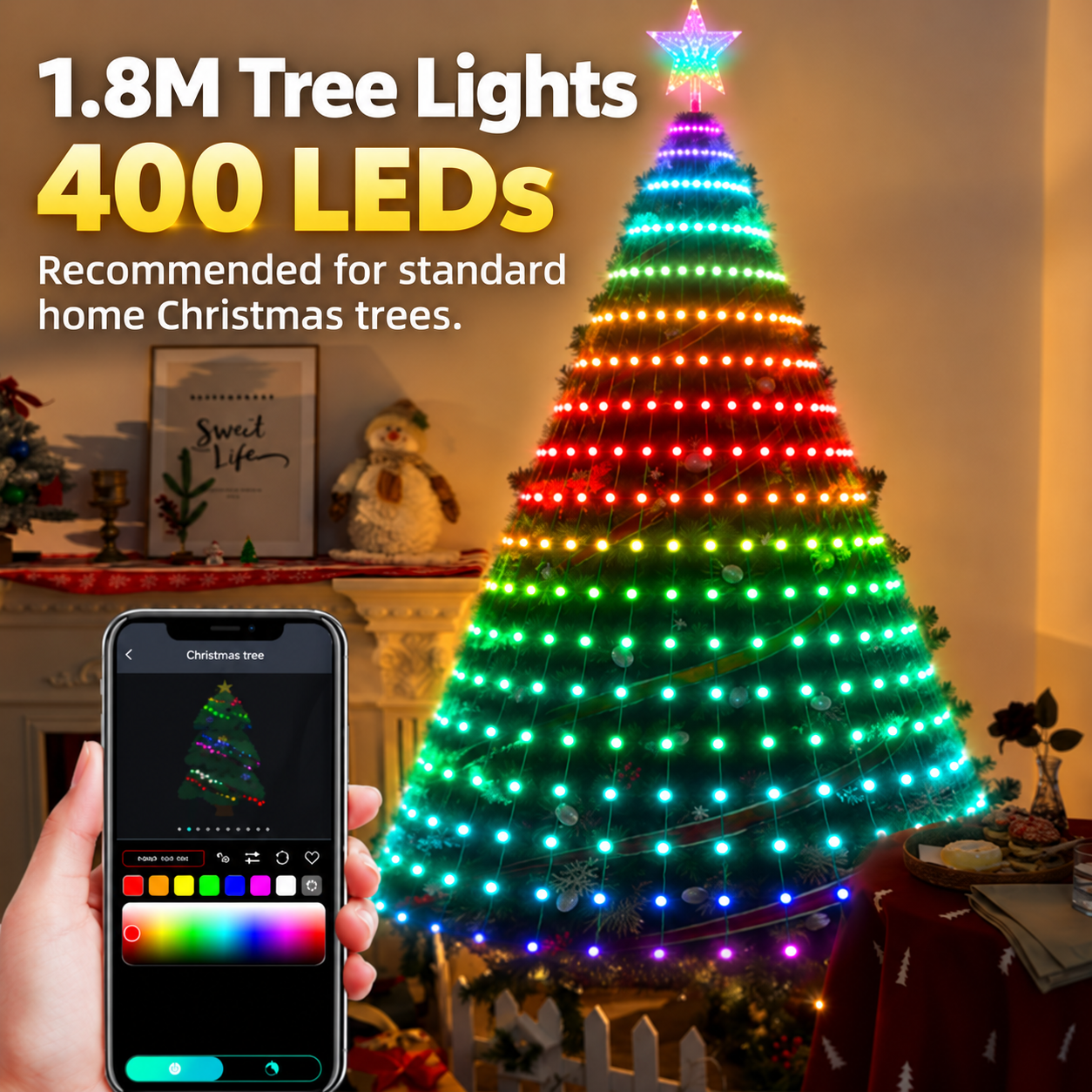 Smart Christmas Tree Lights — 5.9 ft