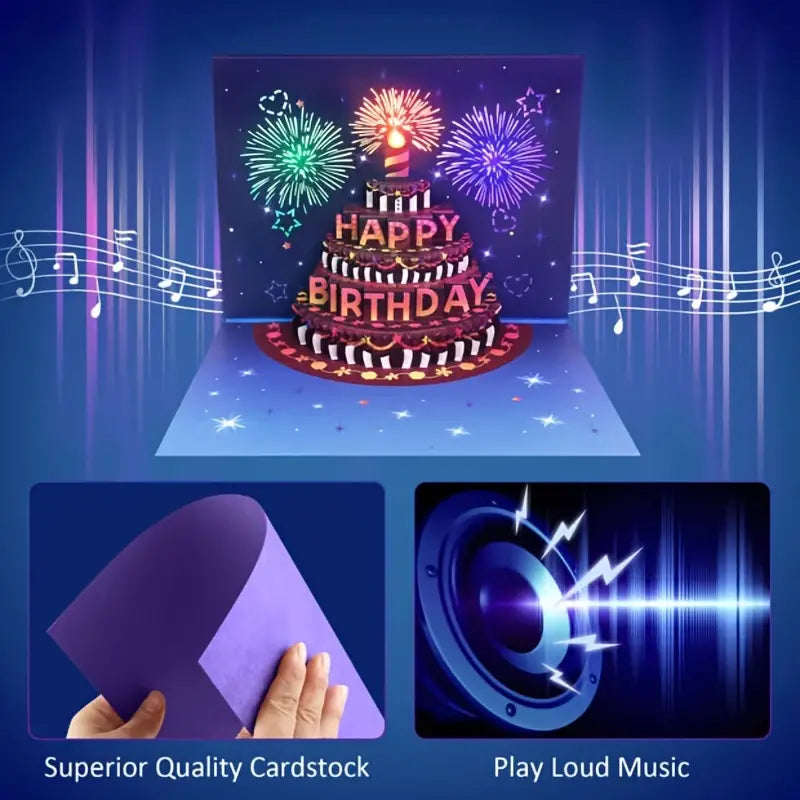 LIGHTS & SOUND Pop up Happy Birthday Card🎁