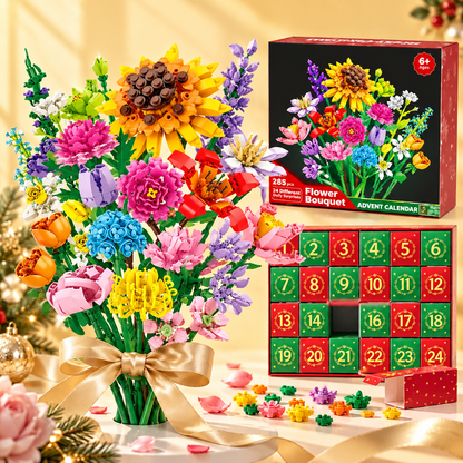 🎄24-Day Flower Bouquet Building Block Advent Calendar🌸