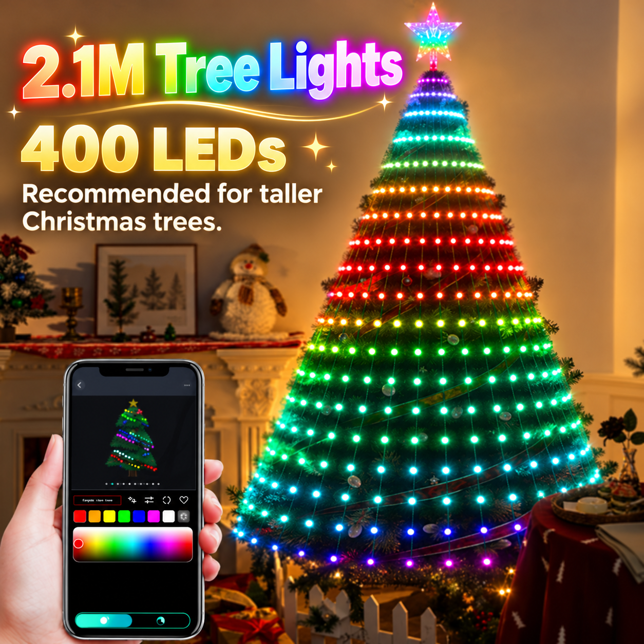 Smart Christmas Tree Lights — 6.9 ft