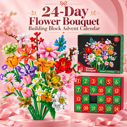 🎄24-Day Flower Bouquet Building Block Advent Calendar🌸