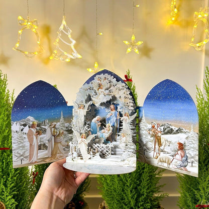 🎄🔥Handmade Pop up 3D Christmas Nativity Greeting Card🎄🔥