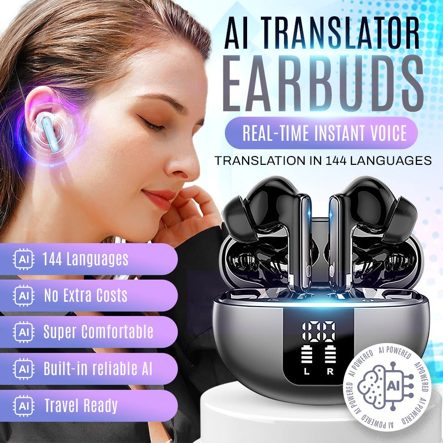 AI Translator Earbuds: Real-Time Instant Voice Translation in 144 Languages