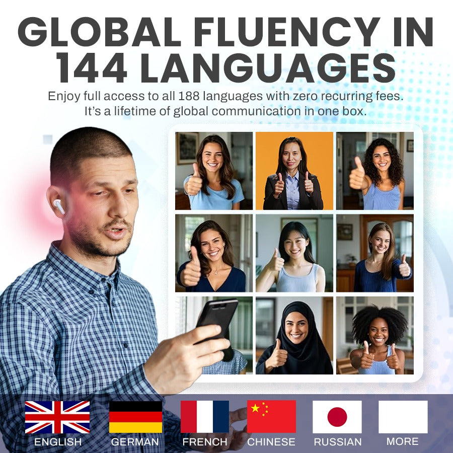 AI Translator Earbuds: Real-Time Instant Voice Translation in 144 Languages