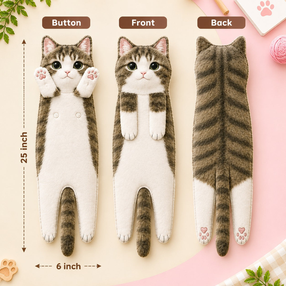 Purrfect Paw Hanging Hand Towel – Cute Cat Kitchen & Bathroom Towel