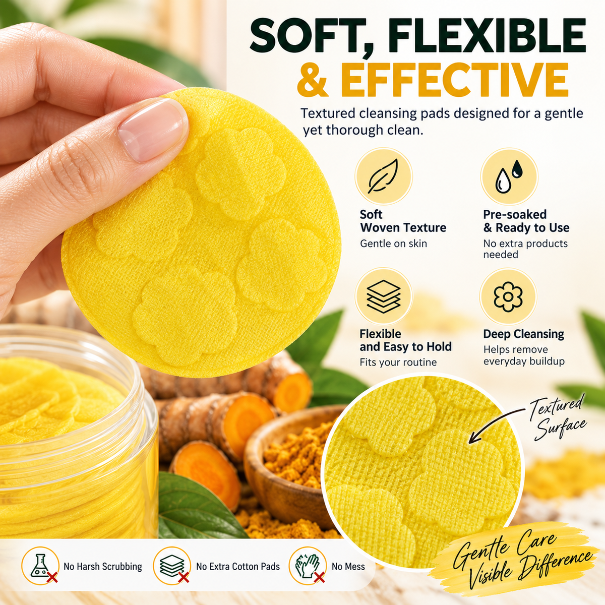 ✨ Kojic Acid & Turmeric Cleansing Pads – Cleanse, Refresh & Glow