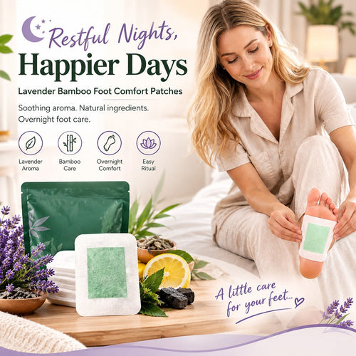 Lavender Bamboo Foot Comfort Patches – Overnight Relaxation & Refreshing Foot Care