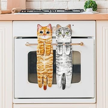 🎄Early Christmas Sale 🎅 Funny Cat Hand Towels