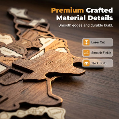 Map Your Memories🗺️Wooden USA Travel Map Puzzle🧩