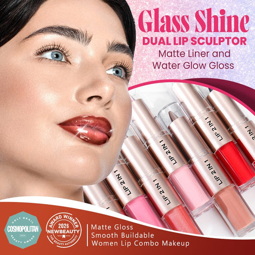 Glass Shine Dual Lip Sculptor: Matte Liner & Water Glow Gloss