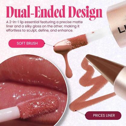 Glass Shine Dual Lip Sculptor: Matte Liner & Water Glow Gloss