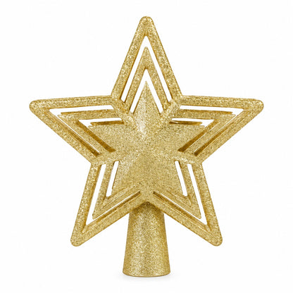 Christmas Star Projector Tree Topper – 3D Illuminated Star with Rotating Snowflake Light