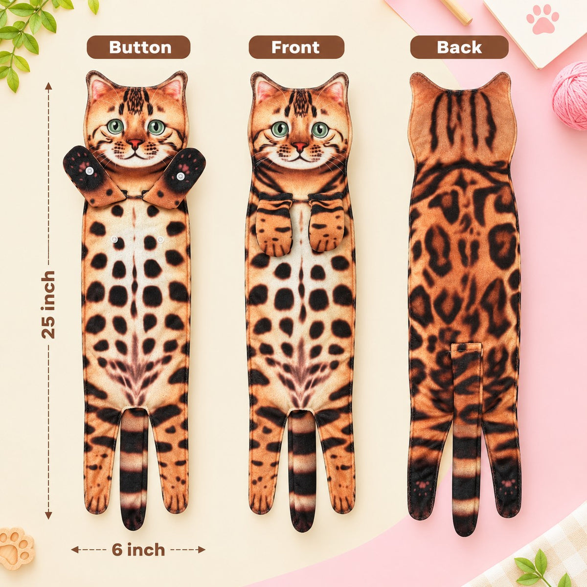 Purrfect Paw Hanging Hand Towel – Cute Cat Kitchen & Bathroom Towel