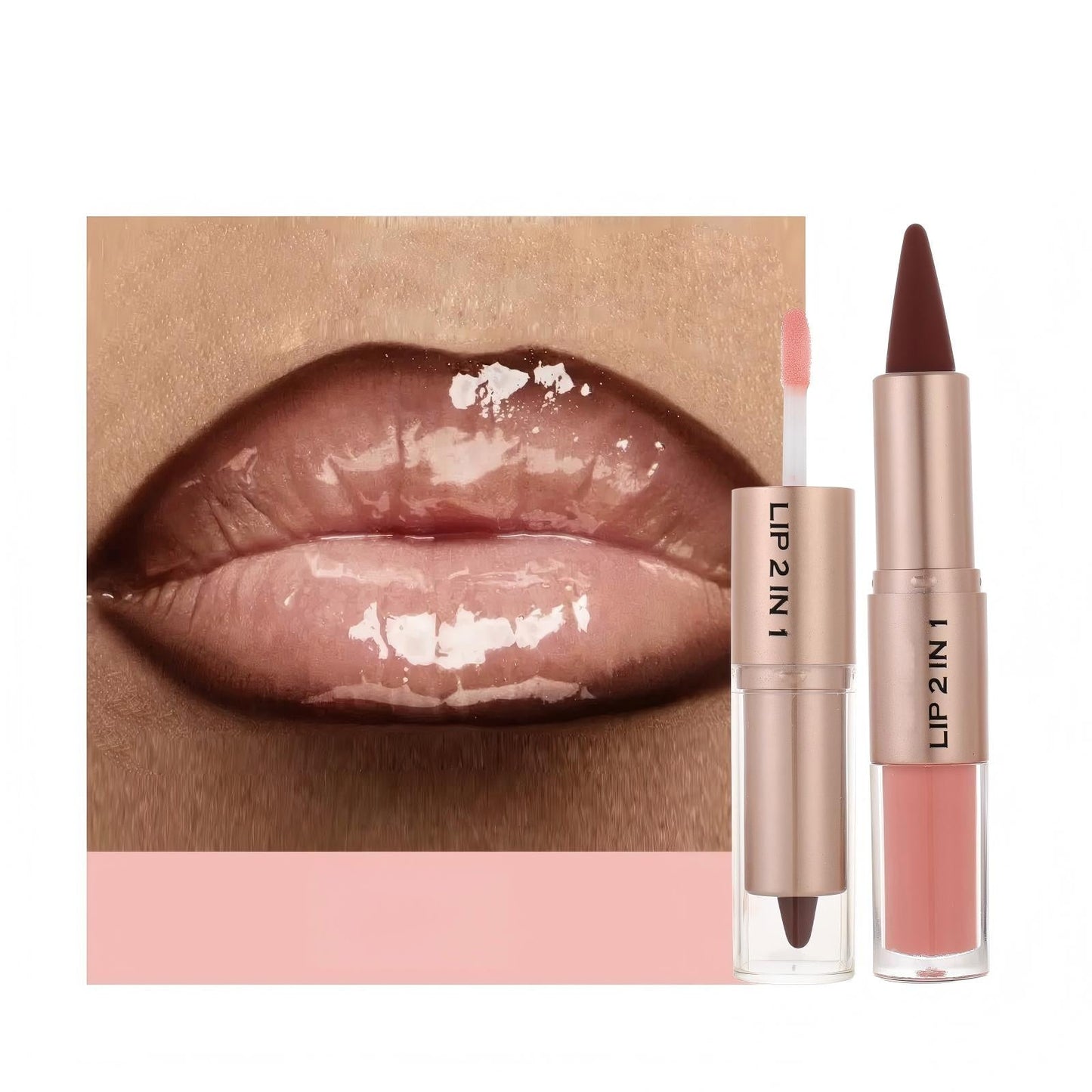 Glass Shine Dual Lip Sculptor: Matte Liner & Water Glow Gloss