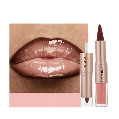 Glass Shine Dual Lip Sculptor: Matte Liner & Water Glow Gloss