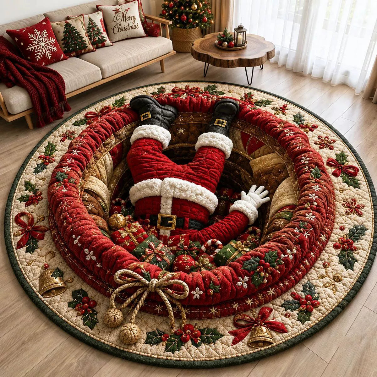 🎄 3D Illusion Christmas Rug✨