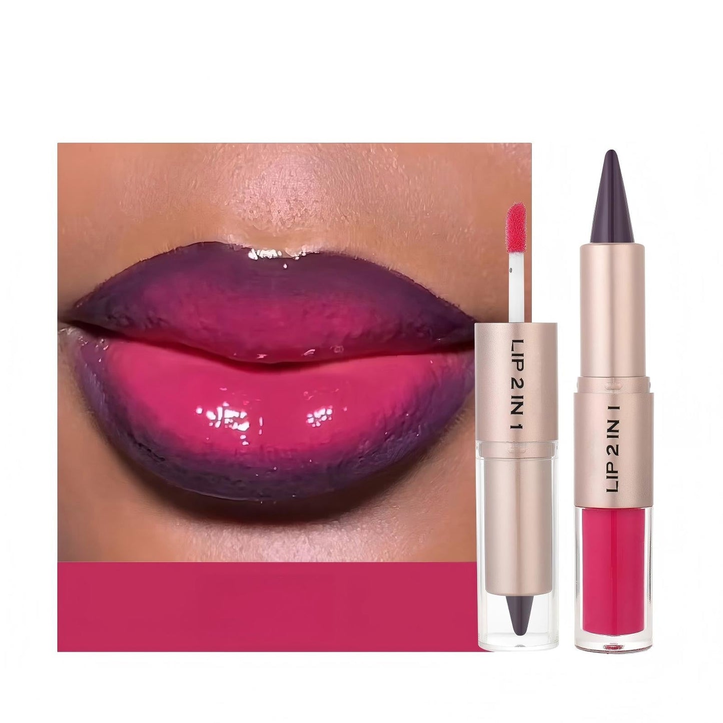 Glass Shine Dual Lip Sculptor: Matte Liner & Water Glow Gloss