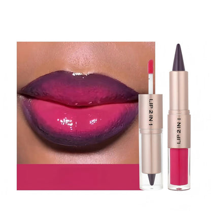 Glass Shine Dual Lip Sculptor: Matte Liner & Water Glow Gloss