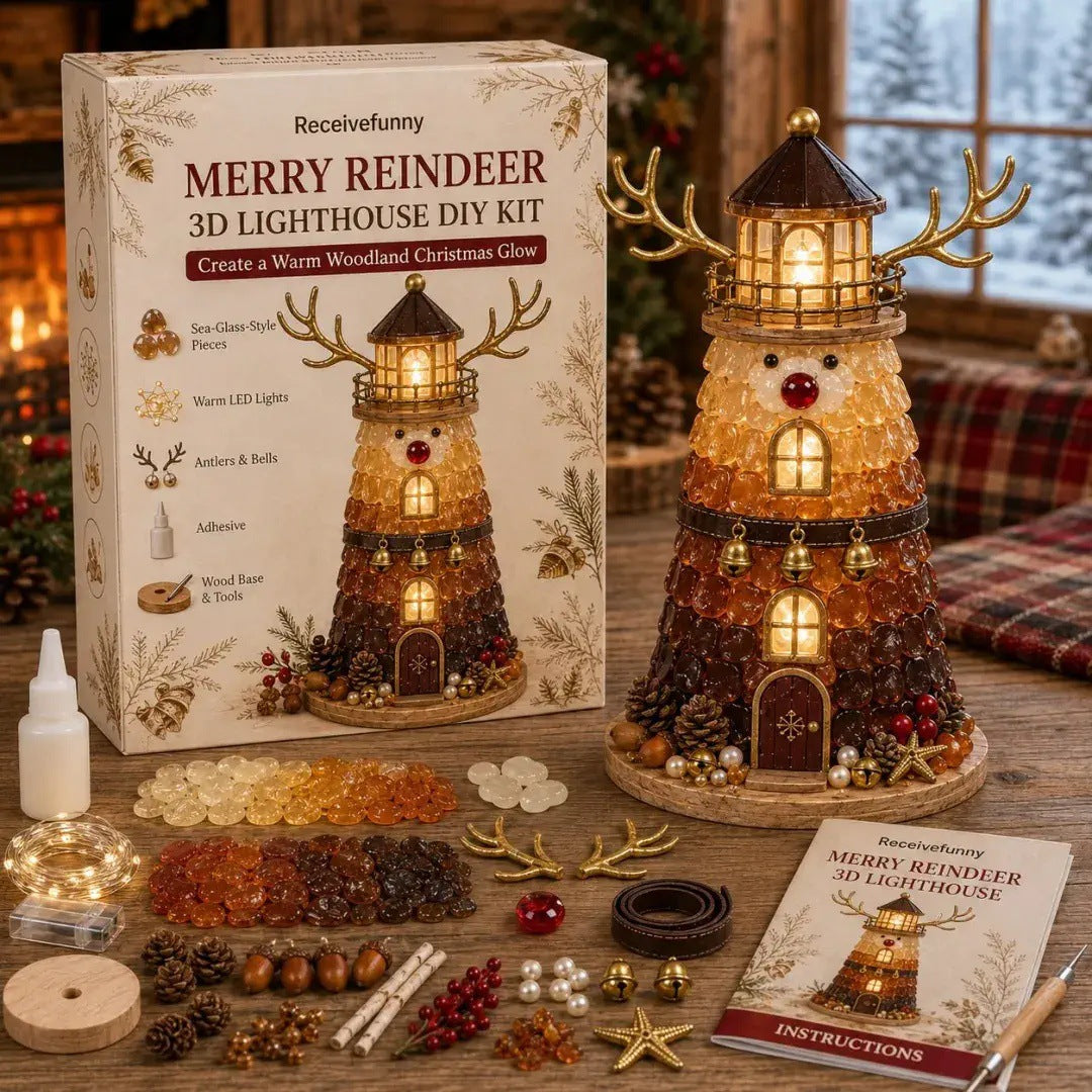 Lighted Lighthouse Craft Kit, Sea GlassStyle DIY Coastal Decor