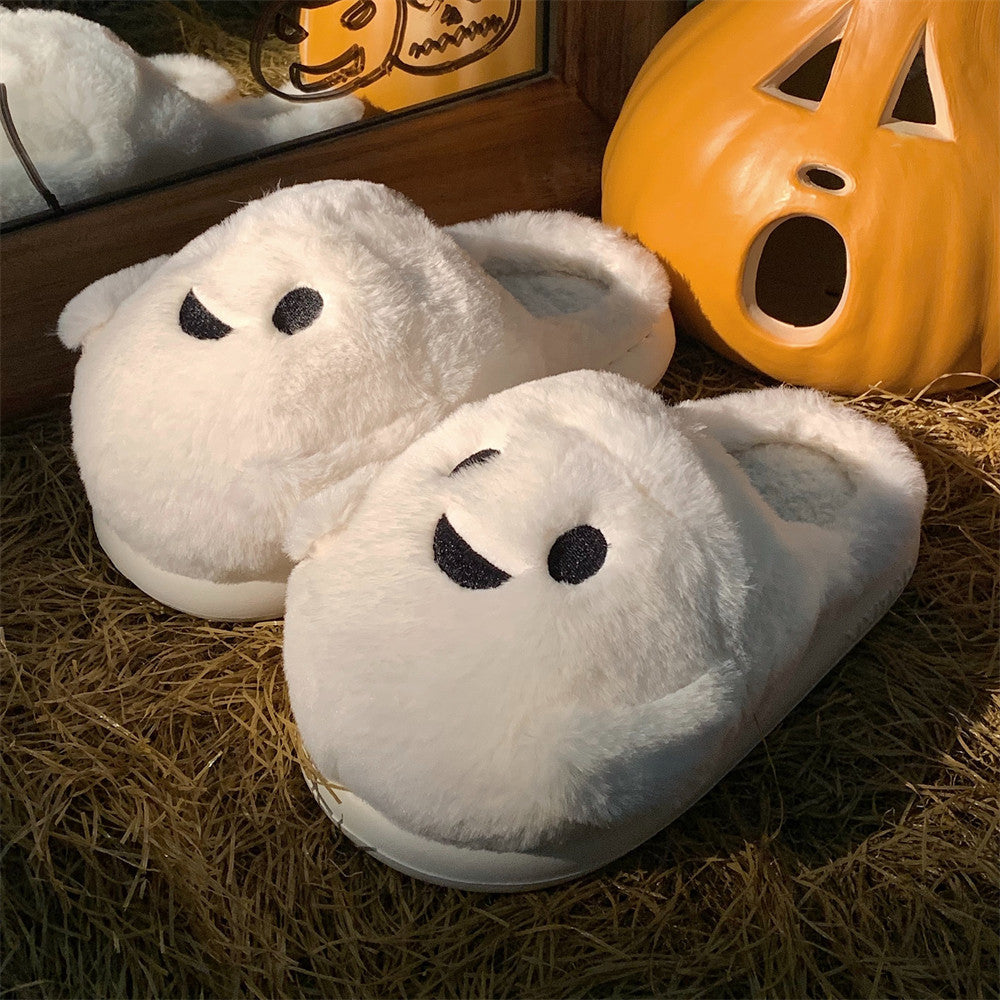 Ghost Plush Halloween Slippers