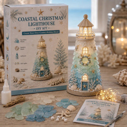 Lighted Lighthouse Craft Kit, Sea GlassStyle DIY Coastal Decor
