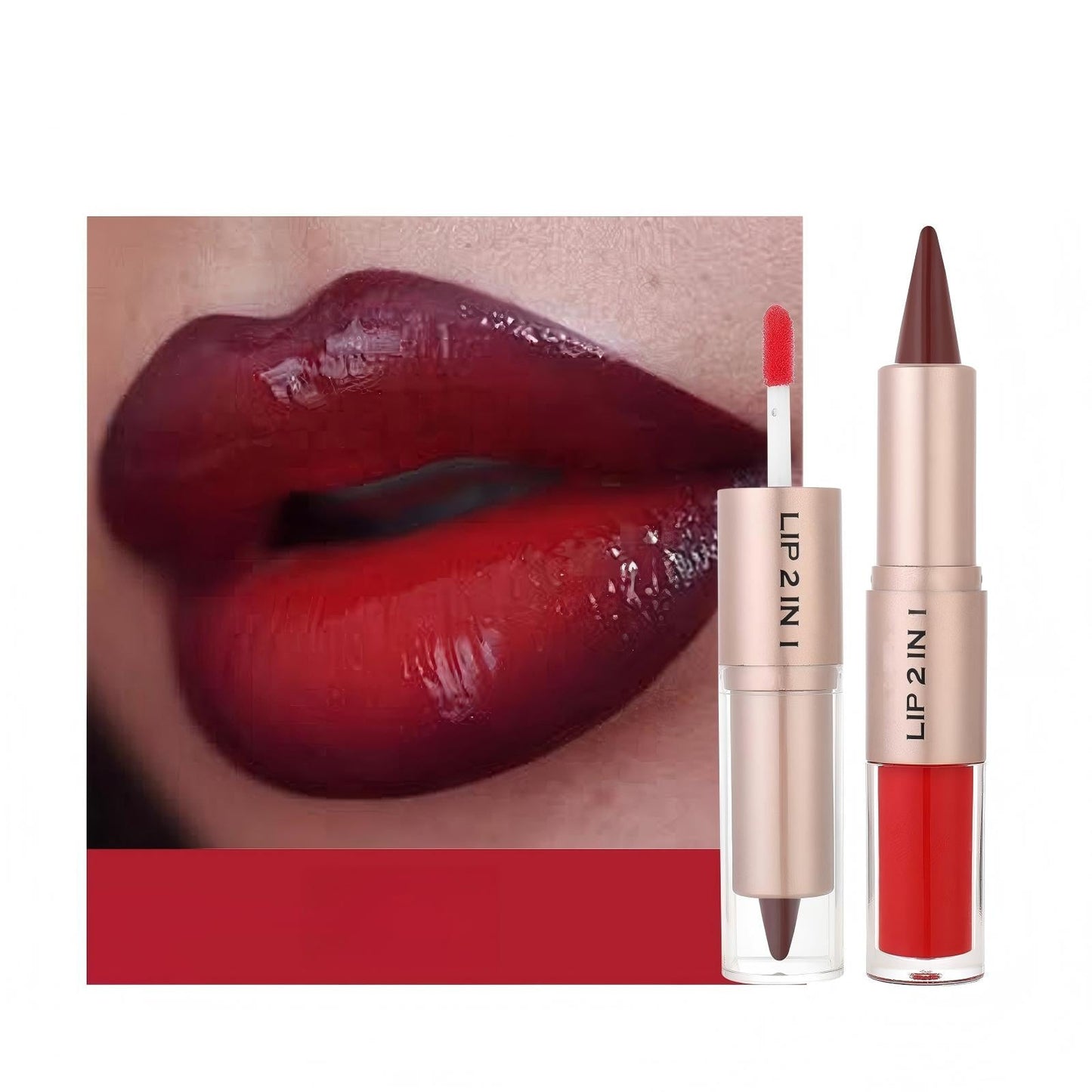 Glass Shine Dual Lip Sculptor: Matte Liner & Water Glow Gloss