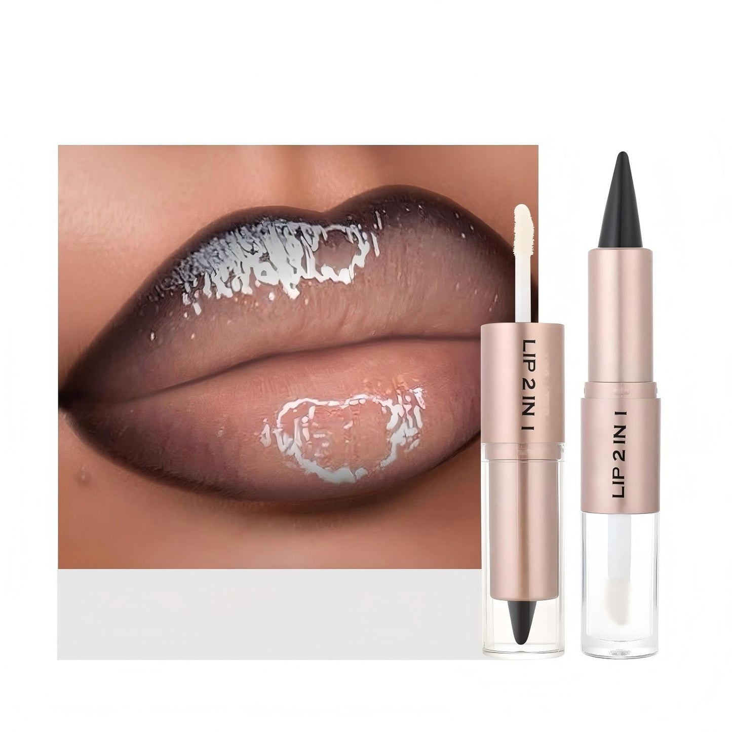 Glass Shine Dual Lip Sculptor: Matte Liner & Water Glow Gloss