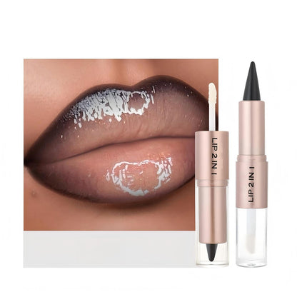 Glass Shine Dual Lip Sculptor: Matte Liner & Water Glow Gloss