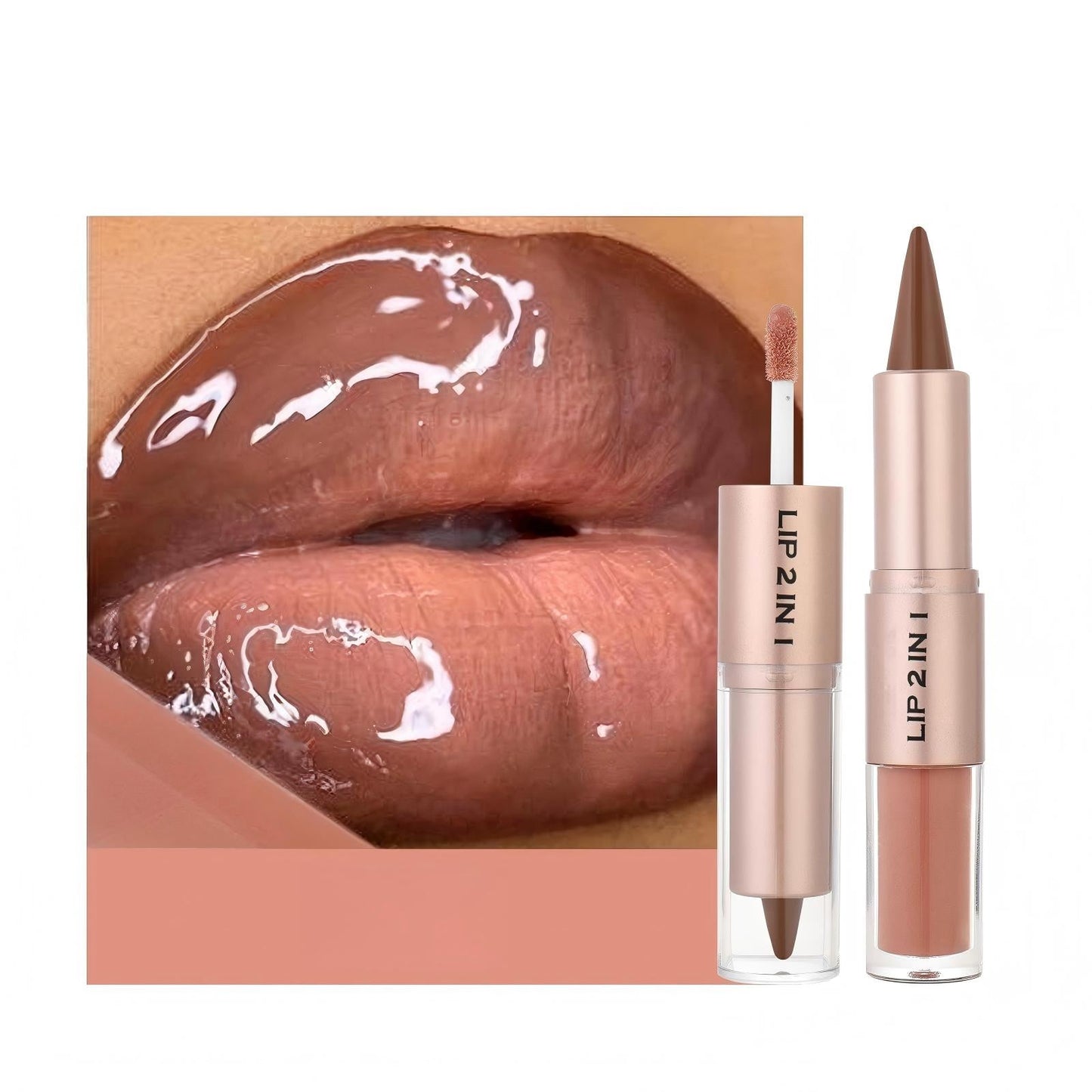 Glass Shine Dual Lip Sculptor: Matte Liner & Water Glow Gloss