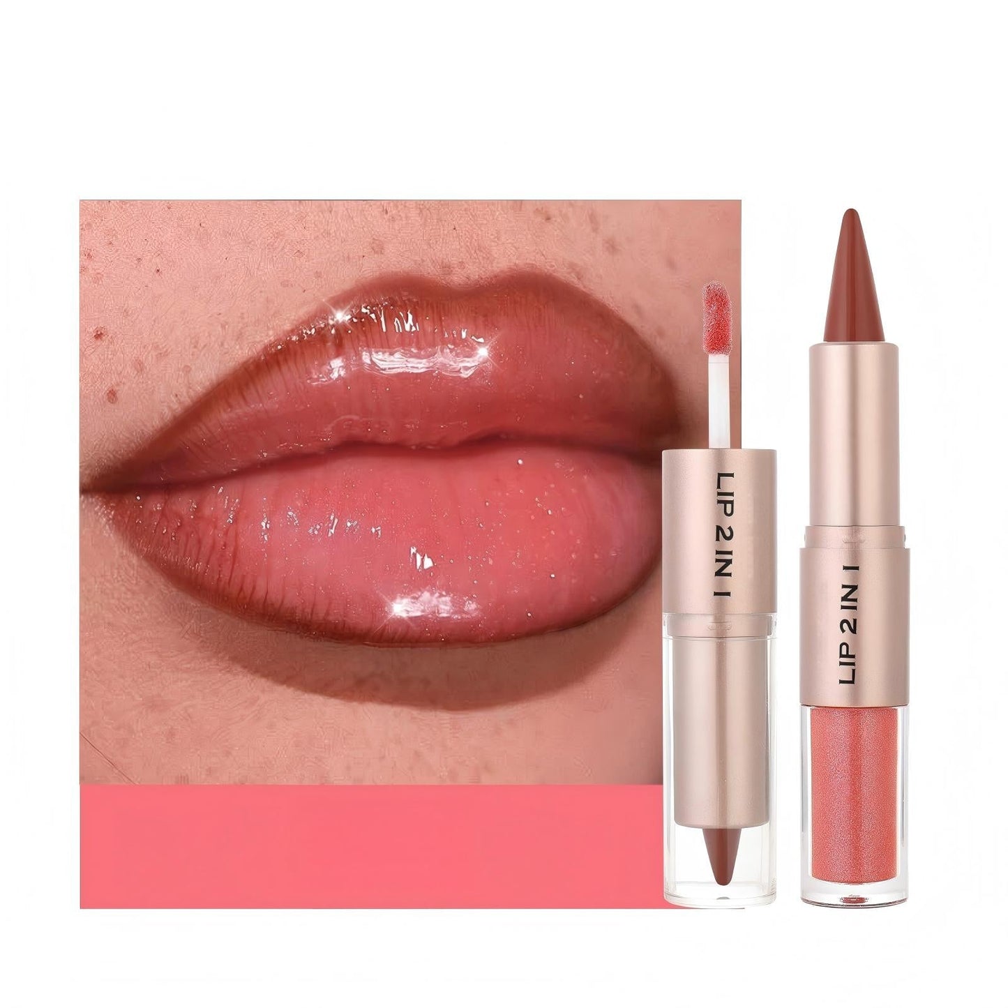 Glass Shine Dual Lip Sculptor: Matte Liner & Water Glow Gloss
