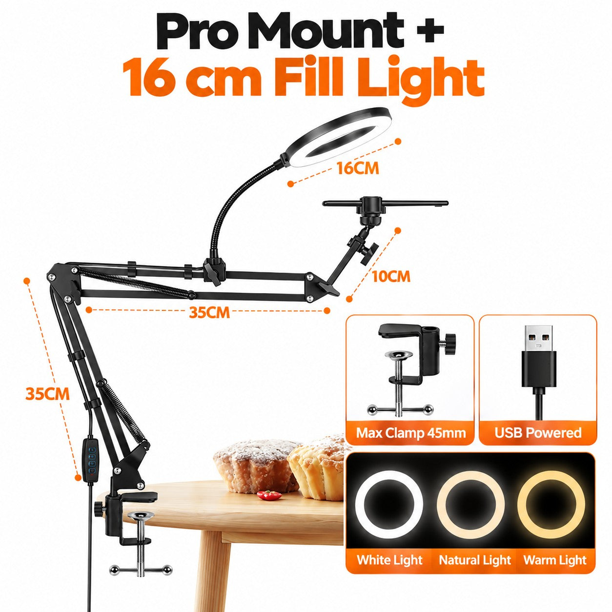Pro Mount + 16 cm Fill Light