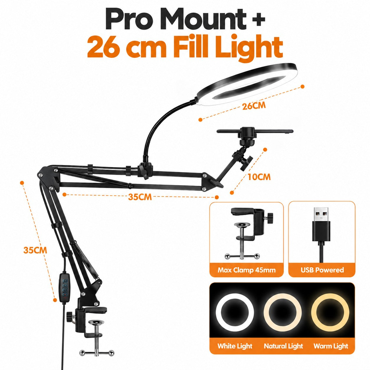 Pro Mount + 26 cm Fill Light