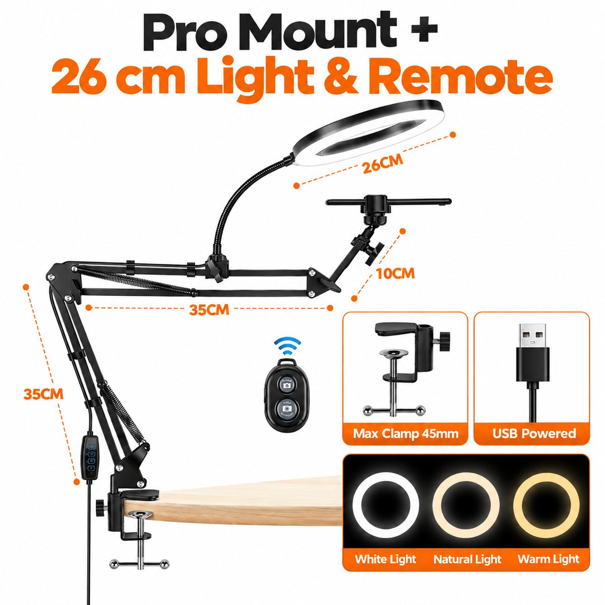 FlexiView Adjustable Phone & Camera Desk Mount