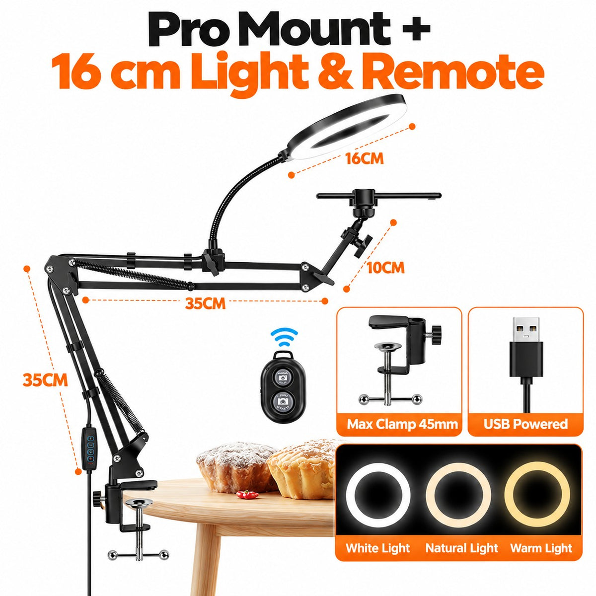FlexiView Adjustable Phone & Camera Desk Mount