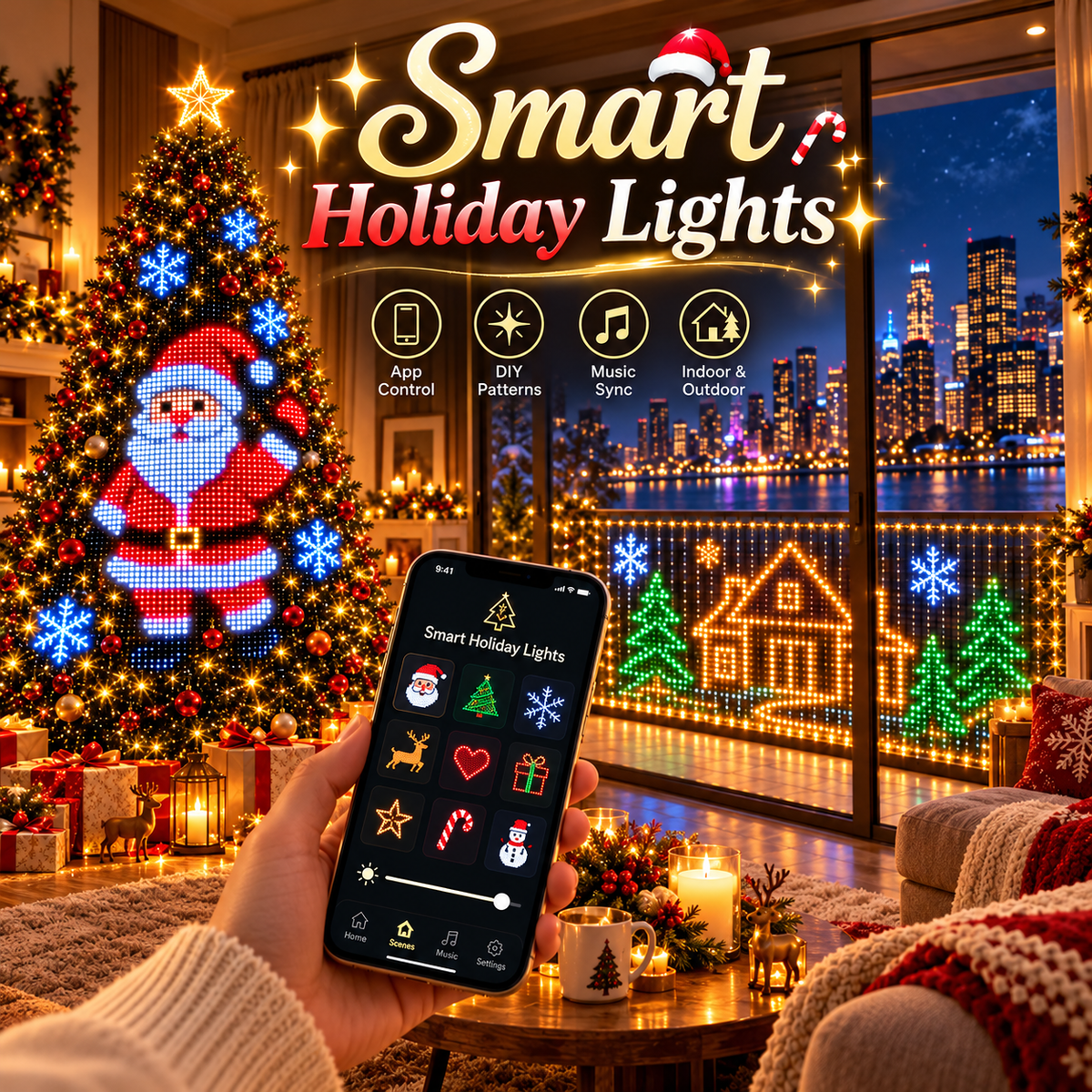 ✨ Smart Holiday Lights — Turn Any Space Into a Brilliant Light Show