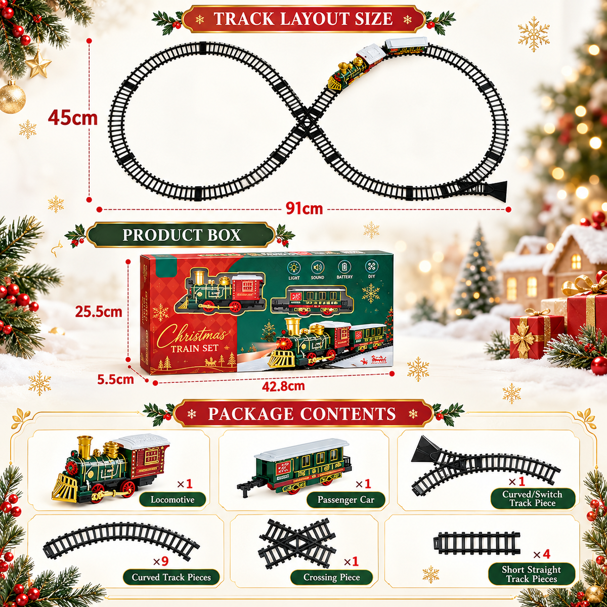 🚂 Magical Christmas Tree Train Set🎄