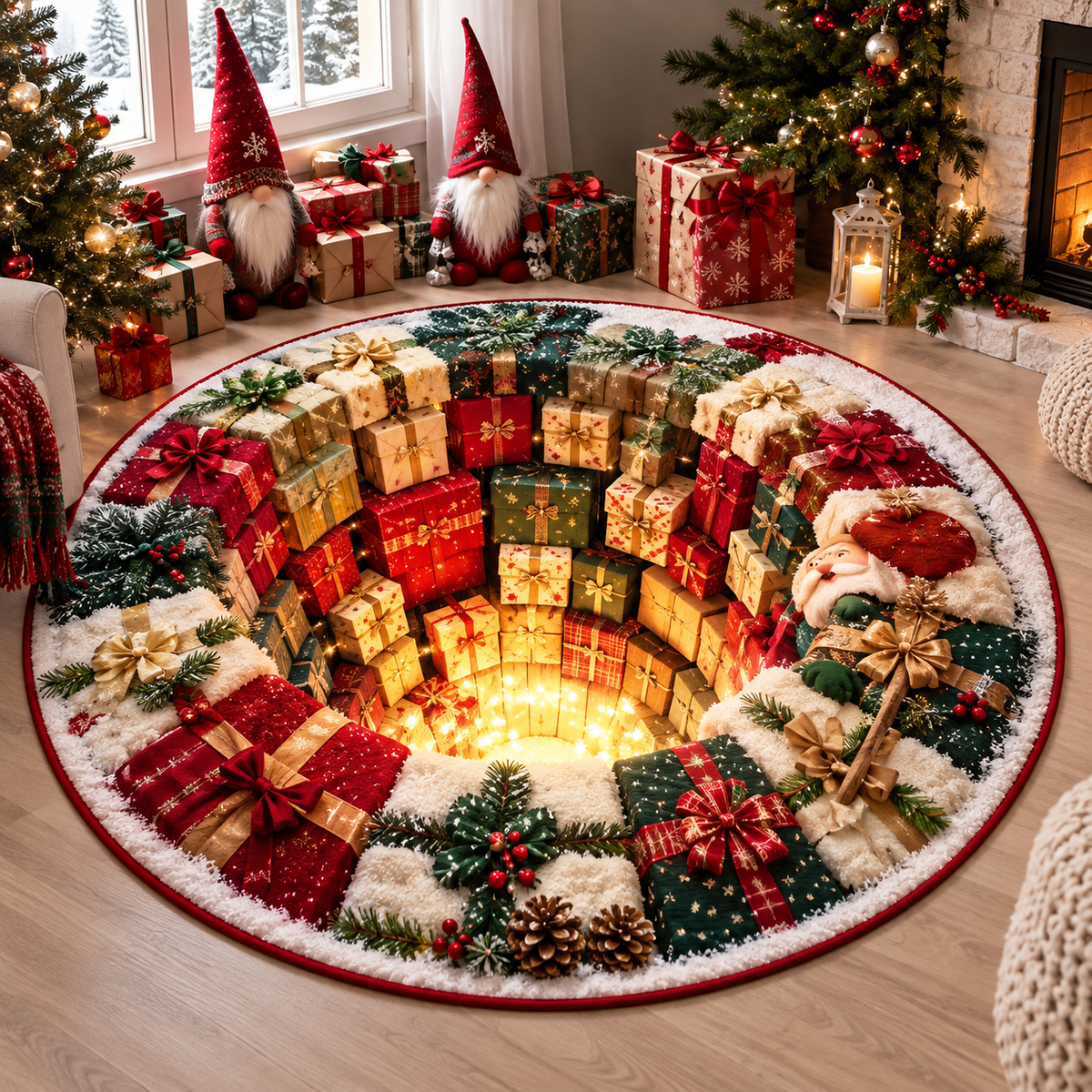 🎄 3D Illusion Christmas Rug✨