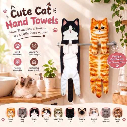Purrfect Paw Hanging Hand Towel – Cute Cat Kitchen & Bathroom Towel
