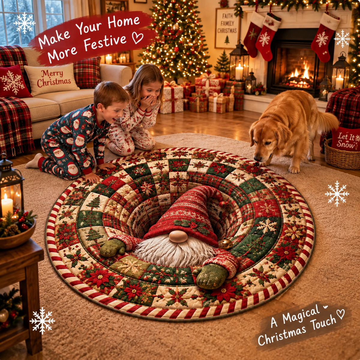 🎄 3D Illusion Christmas Rug✨