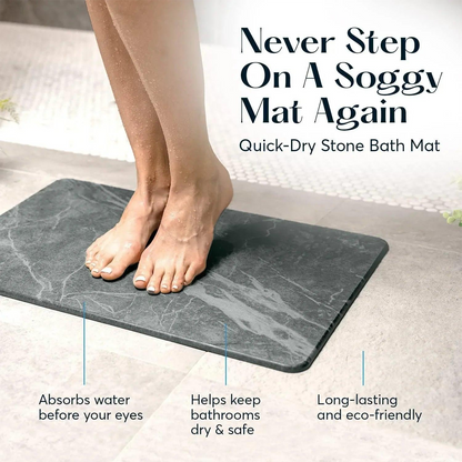 Nature's Touch Stone Bath Mat | Anti Slip | Anti Bacterial