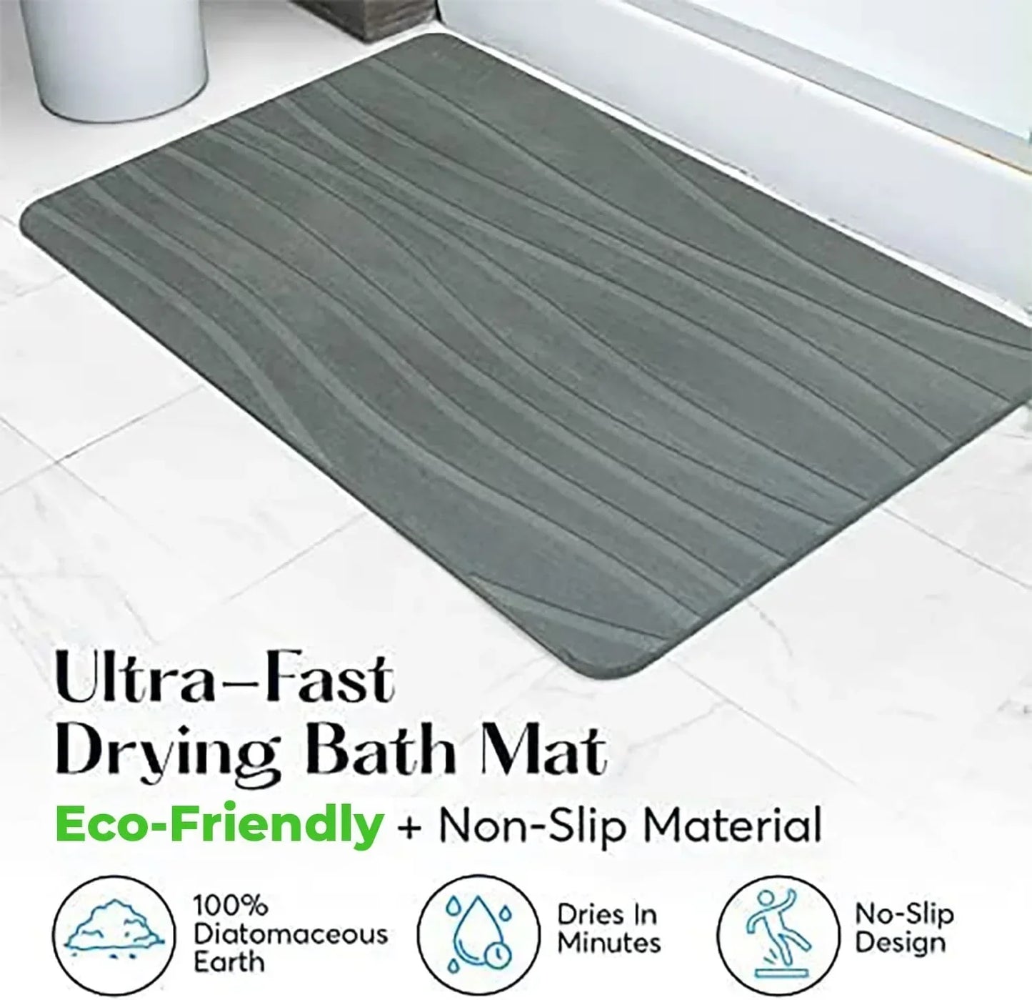 Nature's Touch Stone Bath Mat | Anti Slip | Anti Bacterial